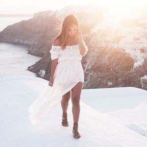 LOVESHACKFANCY WHITE GOLD STAR MAXI DRESS 0 XS